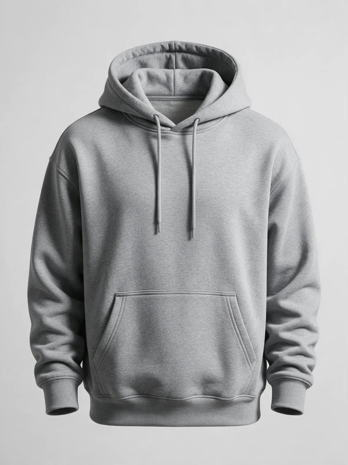 Kapüşonlu Pamuklu Sweatshirt · Gri Melanj