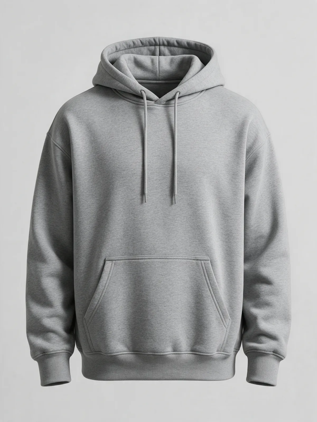 Kapüşonlu Pamuklu Sweatshirt · Gri Melanj